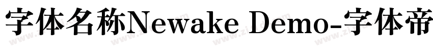 字体名称Newake Demo字体转换
